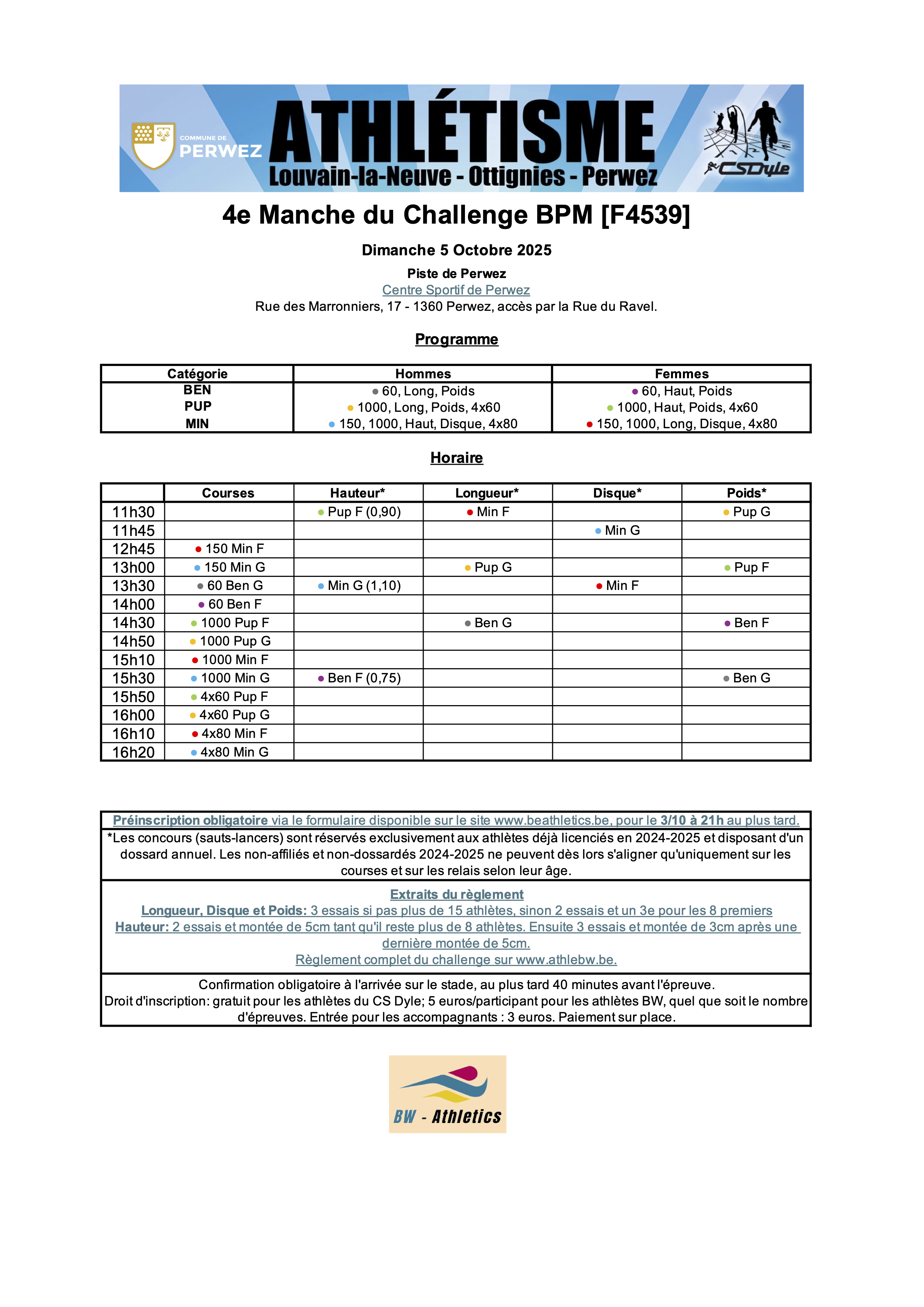 Horaire 20251005
